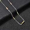 304 Stainless Steel Column Link Chain Necklaces for Women Men NJEW-A058-01GP-1
