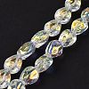 Transparent Electroplate Glass Beads Strands GLAA-C025-02D-3