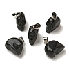 Natural Obsidian Pendants G-Z067-02P-04-2