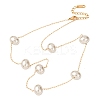Acrylic Imitation Pearl Oval 304 Stainless Steel Link Chain Necklaces for Women NJEW-F354-02G-4