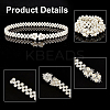 5Pcs 5 Style Acrylic Pearl Braided Stretch Chain Belt with Alloy Clasp AJEW-GA0004-49-4