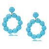 Raffia Stud Dangle Earrings FS-WG6C817-01-1