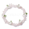 Natural Rose Quartz Chip Beaded Stretch Bracelets for Women BJEW-JB12311-02-2