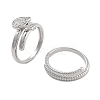 Brass Micro Pave Cubic Zirconia Boy Open Cuff Rings Set for Women RJEW-U002-12P-3