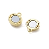 Brass Natural Black Lip Shell Epoxy Magnetic Clasps KK-G528-01G-02-2