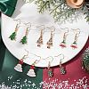5Pairs 5 Styles Christmas Tree Alloy Enamel Dangle Earrings EJEW-JE05828-2