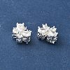 Brass Micro Pave Clear Cubic Zirconia Beads KK-G531-03S-2