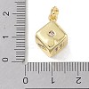 Brass Micro Pave Clear Cubic Zirconia Pendants KK-P273-07G-3