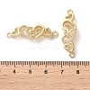 Rack Plating Brass Cubic Zirconia Double Heart Connector Charms KK-C084-32C-G-3