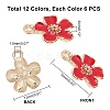 72Pcs 12 Colors Eco-Friendly Zinc Alloy Pendants FIND-PH0002-56-6