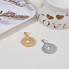 2Pcs 2 Colors 304 Stainless Steel Pendants STAS-LP0003-92L-1