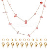 3m Natural Rose Quartz Chips & ABS Plastic Imitation Pearl Beaded Chains Necklace Making Kits CHC-TA0001-30B-1