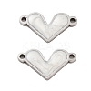 304 Stainless Steel White Enamel Connector Charms STAS-Z078-12P-1