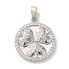 Rack Plating Brass Micro Pave Cubic Zirconia Pendants KK-U027-39P-1