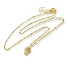 Brass Micro Pave Clear Cubic Zirconia Sunflower Pendant Necklaces for Women NJEW-A039-01A-G-4