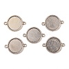 Tibetan Style Alloy Flat Round Cabochon Connector Settings X-TIBE-M022-09AS-1