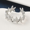 304 Stainless Steel Open Cuff Rings for Women RJEW-A079-03C-P-1