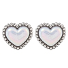 304 Stainless Steel Shell Heart Stud Earrings for Women EJEW-Z095-02P-4