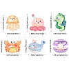 30Pcs 6 Styles Ocean Theme Opaque Resin Sea Animal Cabochons RESI-CJ0003-55-2