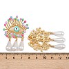 304 Stainless Steel Evil Eye with Teardrop Dangle Stud Earrings LS-EJEW-A138-07G-5