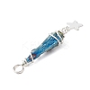 3Pcs 3 Styles Electroplated Natural Quartz Crystal Nuggets Copper Wire Wrapped Pendants PALLOY-JF03128-05-5