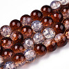 Transparent Crackle Baking Paint Glass Beads Strands DGLA-T003-01C-16-1