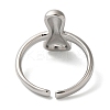 Initials Brass Open Cuff Ring for Women RJEW-N046-02I-P-2