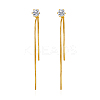 Elegant Stainless Steel Flat Round Tassel Stud Earrings BX2341-2-6