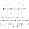 Cube Glass & 201 Stainless Steel Beaded Chains CHS-A015-05P-2