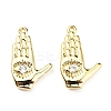Brass Micro Pave Clear Cubic Zirconia Pendants ZIRC-L077-042G-1