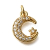 Rack Plating Brass Micro Pave Cubic Zirconia Pendants ZIRC-F142-13C-G-1