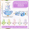 24Pcs 6 Colors Tulip Transparent Acrylic Pendants PALLOY-GO00051-2