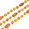 Picasso Style Handmade Brass & Glass Beaded Link Chains CHC-Q021-07B-G-1