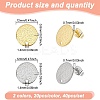40Pcs 2 Colors 201 Stainless Steel Flat Round Stud Earring Findings STAS-UN0060-71-2