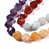 Chakra Theme Natural Tiger Eye & Rose Quartz & Amethyst & Topaz Jade & Red Agate & Amazonite & Sodalite Beads Strands X1-G-S376-002B-3