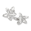 304 Stainless Steel Flower Stud Earrings EJEW-D281-11S-2
