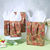8Pcs 2 Styles Rotro Rose Flower Print Paper Packaging Tote Bags ABAG-BBC0001-32-3