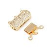Brass Micro Pave Clear Cubic Zirconia Box Clasps KK-L255-02G-03-2