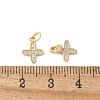 Brass Micro Pave Clear Cubic Zirconia Pendants KK-Q031-31G-02-3