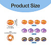 36Pcs 3 Styles Baking Paint Transparent Glass European Beads GPDL-TA0001-07-4