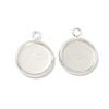 Flat Round Brass Pendant Cabochon Settings KK-K414-14C-S-1