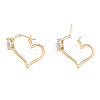 Cubic Zirconia Heart Hoop Earrings EJEW-N011-76-3