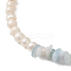 Natural Morganite Chip with Potato Natural Pearl Beaded Necklaces NJEW-JN05894-02-5