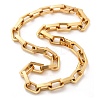 304 Stainless Steel Paperclip Chain Necklaces for Women Men NJEW-A033-02G-2