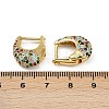 Oval Brass Micro Pave Colorful Cubic Zirconia Hoop Earrings EJEW-S277-10G-B-5