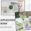 2 Sets Arch Shaped Boxwood Earrings Display Stands with Measuring Scale ODIS-SC0001-08-4