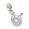 Rack Plating Brass Pave Clear Cubic Zirconia European Dangle Charms KK-H485-21G-1