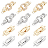 12Pcs 4 Style Brass Micro Pave Clear Cubic Zirconia Fold Over Clasps & Brass Fold Over Clasps KK-SC0004-10-1