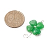 Dyed Natural Malaysia Jade Copper Wire Wrapped Shamrock Pendants PALLOY-JF02970-02-2