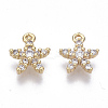 Brass Micro Cubic Zirconia Charms KK-N231-22-NF-1